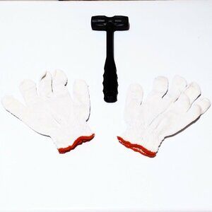 New Hammer Mallet & One Size Unisex White Sweater Gloves